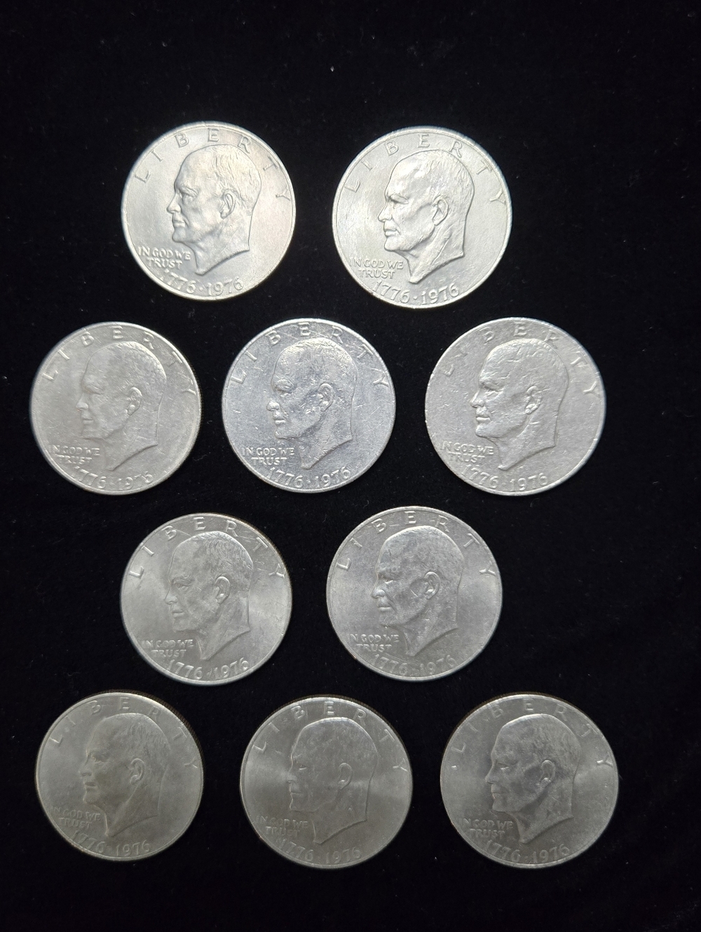 1776-1976 Eisenhower "Ike" Dollar Coins (Lot Of 10)